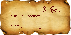 Kuklis Zsombor névjegykártya